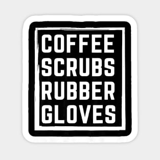 Coffee Scrubs Rubber Gloves Sticker